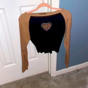 Cheetah print Brown and black crop top size large